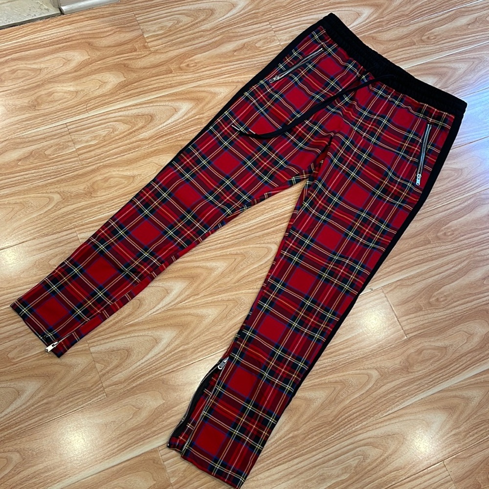 New - Forever 21 Men - tartan drawstring joggerss - unused film shoot spares